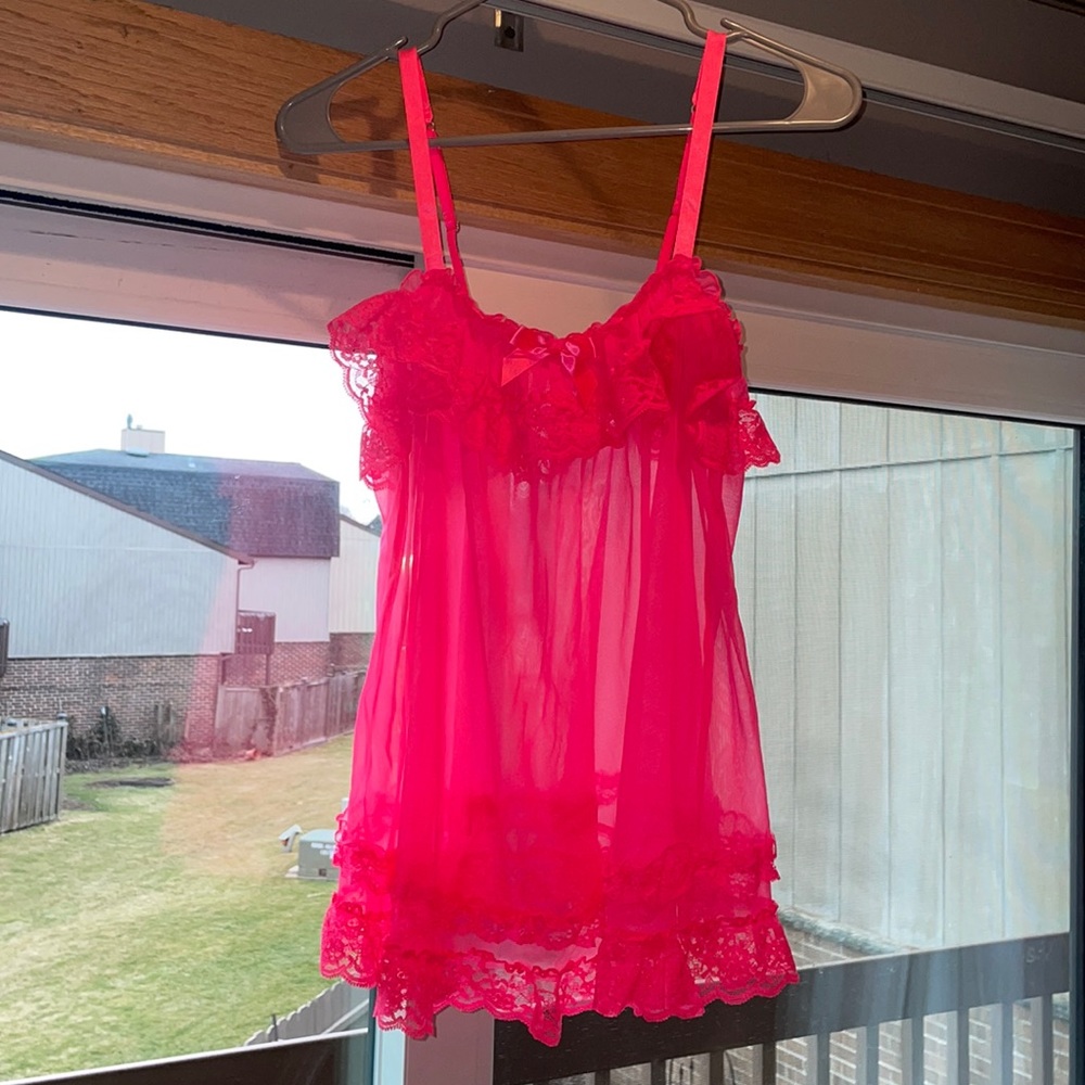 NWOT! Beautiful lace pink babydoll!